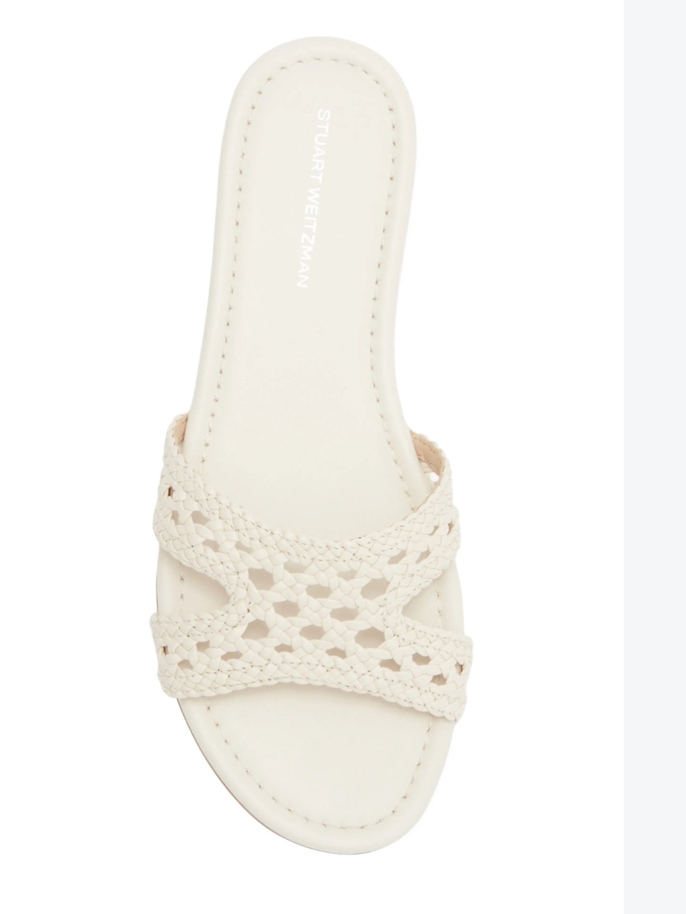 Stuart Weitzman Cream Crochet Slide Sandal